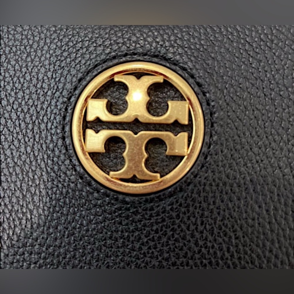 Tory Burch CARSON Black Leather Zip Top Crossbody Handbag Bag - Picture 6 of 13